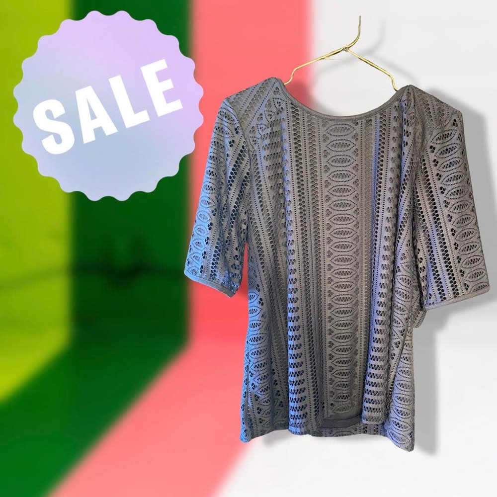 3/4 Sleeve Lace Body Lined Navy Blue Blouse